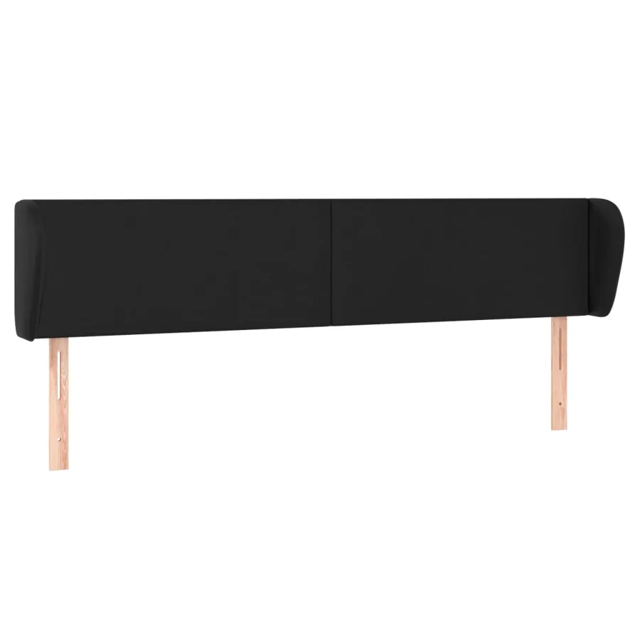 Tête de lit avec oreilles Noir 203x23x78/88 cm Similicuir - 2