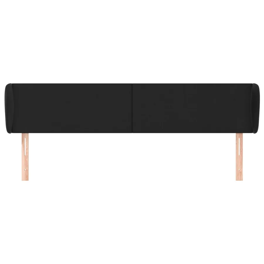 Tête de lit avec oreilles Noir 203x23x78/88 cm Similicuir - 3