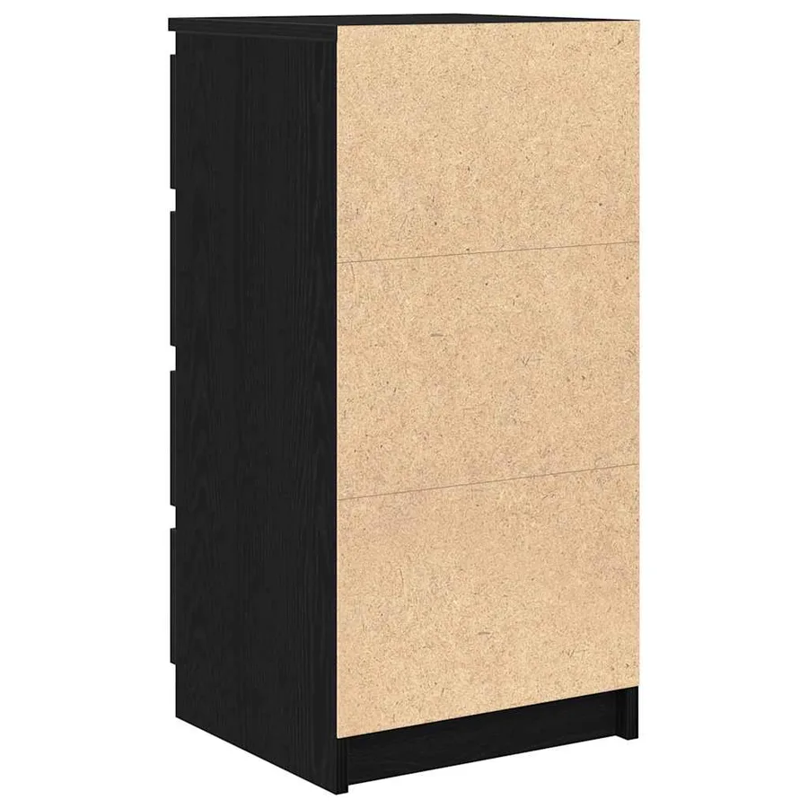Buffet chêne noir 37,5x35x76 cm bois d'ingénierie - 8