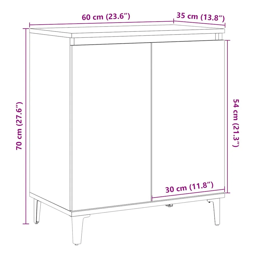 Buffet vieux bois 60x35x70 cm bois d'ingénierie - 10