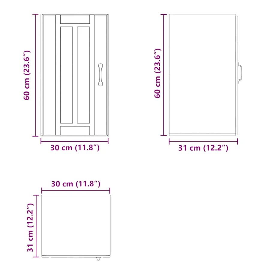Armoire murale de cuisine Lucca gris béton bois ingénierie - 11