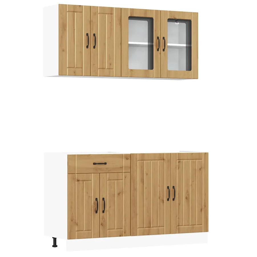 Ensemble d'armoires de cuisine 4 pcs Kalmar bois d'ingénierie - 2