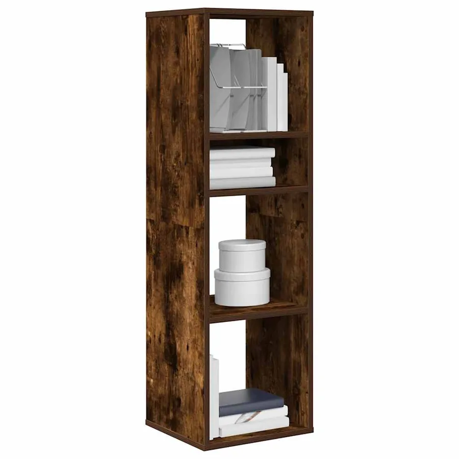 Bibliothèque chêne fumé 34x31x112 cm bois d'ingénierie