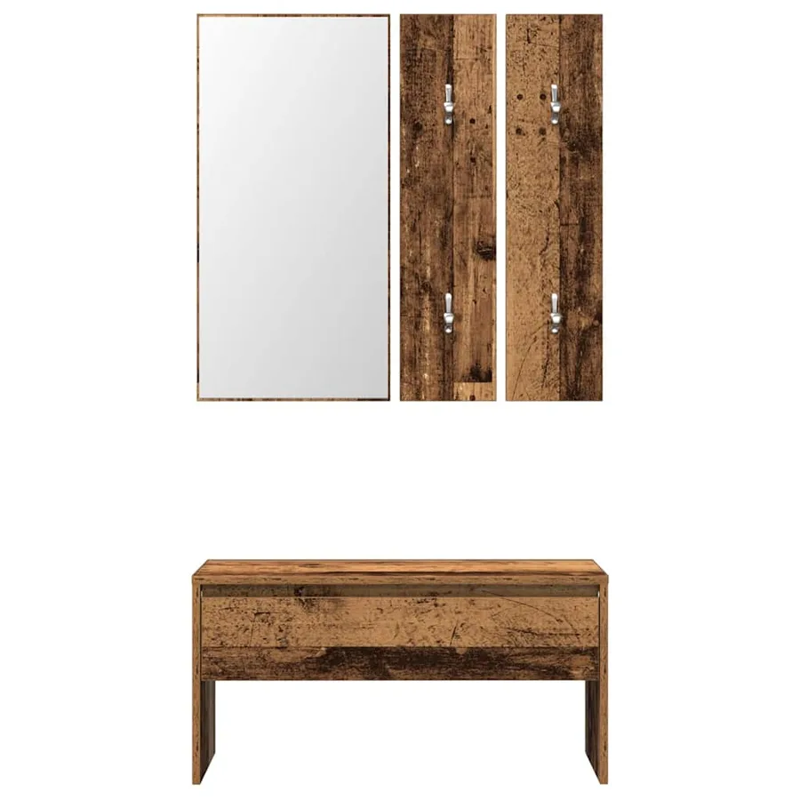 Ensemble de meubles de couloir vieux bois bois d'ingénierie - 4