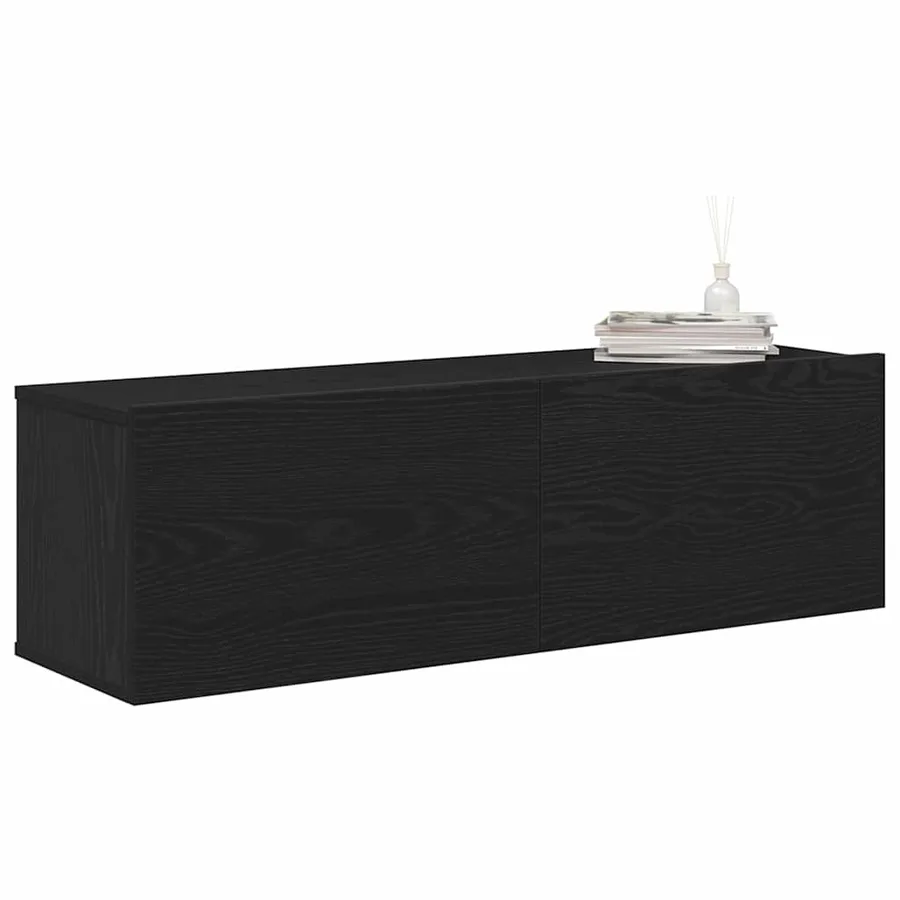 Meuble TV 2 pcs Noir 100 x 30 x 30 cm Bois d'ingénierie - 3
