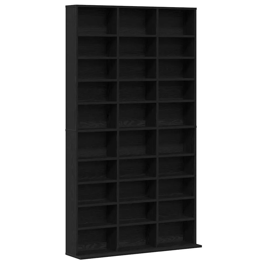 Meuble CD Chêne noir 101 x 23 x 177,5 cm Bois d'ingénierie - 2