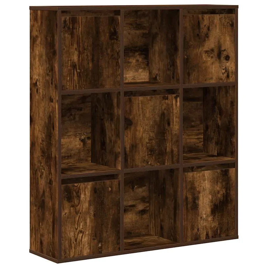 Bibliothèque chêne fumé 89x24x101,5 cm bois d'ingénierie - 2