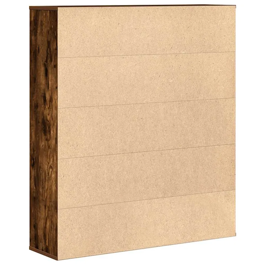 Bibliothèque chêne fumé 89x24x101,5 cm bois d'ingénierie - 6