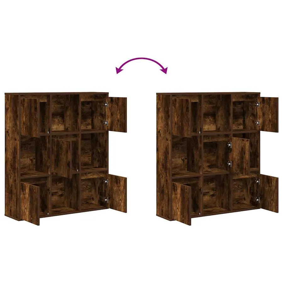 Bibliothèque chêne fumé 89x24x101,5 cm bois d'ingénierie - 7