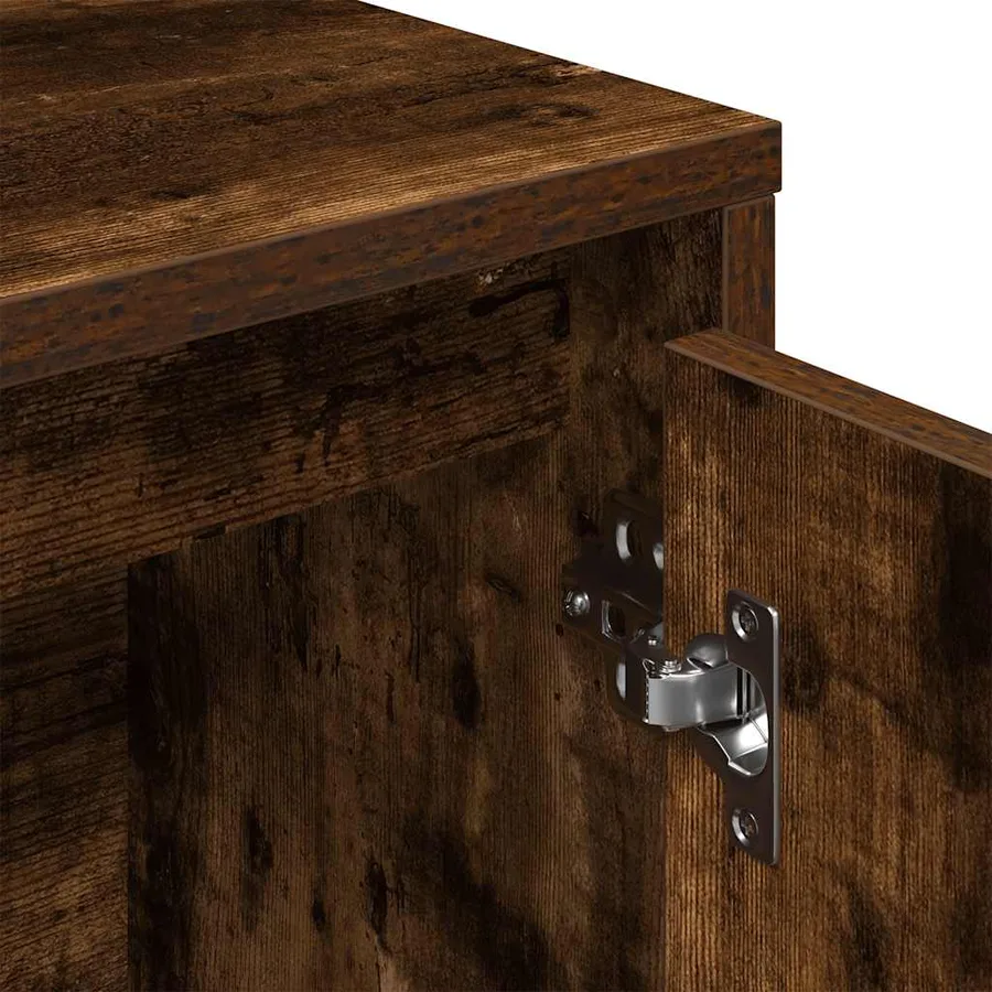 Bibliothèque chêne fumé 89x24x101,5 cm bois d'ingénierie - 8
