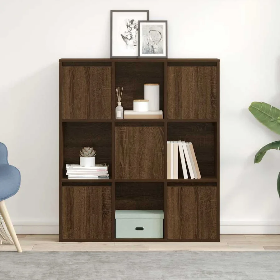 Bibliothèque chêne marron 89x24x101,5 cm bois d'ingénierie - 3