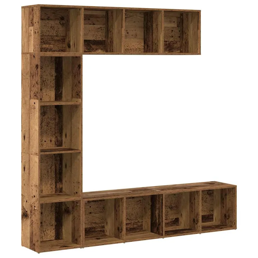 Bibliothèques 3 pcs vieux bois bois d'ingénierie - 2