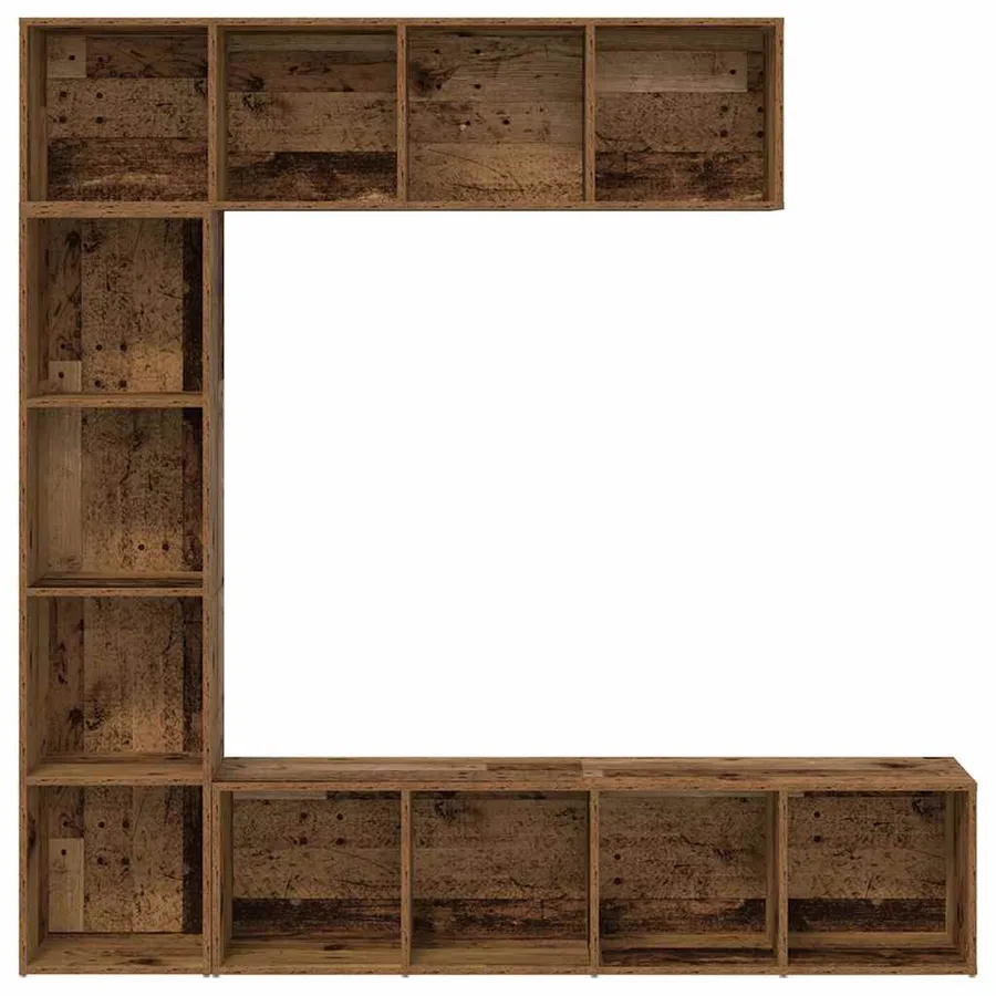 Bibliothèques 3 pcs vieux bois bois d'ingénierie - 4