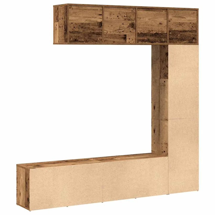 Bibliothèques 3 pcs vieux bois bois d'ingénierie - 7
