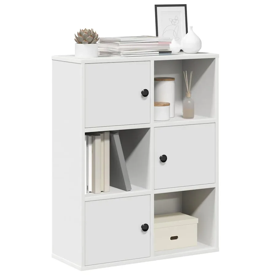 Bibliothèque blanc 60x24x76,5 cm bois d'ingénierie