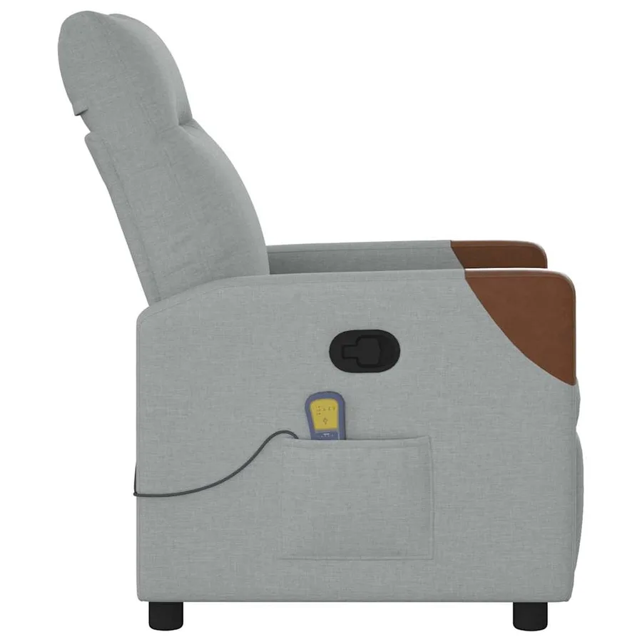 Fauteuil de massage inclinable Gris clair Tissu - 4
