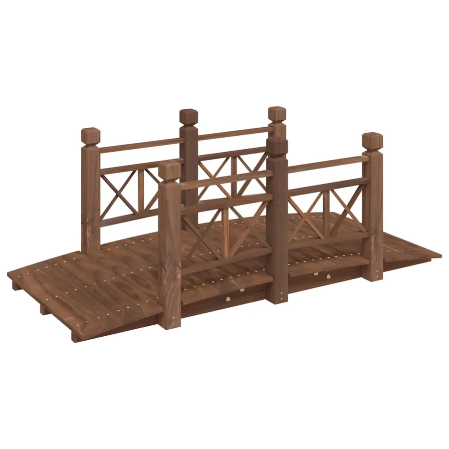Pont de jardin avec garde-corps 150x67x56cm bois massif épicéa - 2