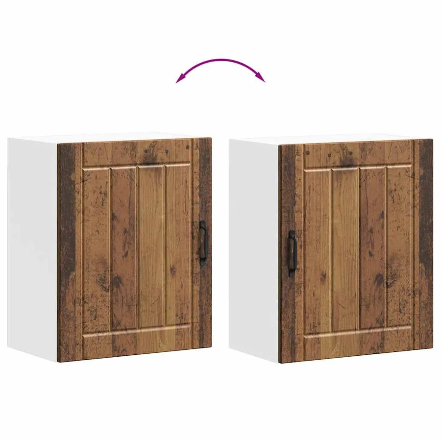 Armoire murale de cuisine Lucca vieux bois bois ingénierie - 9