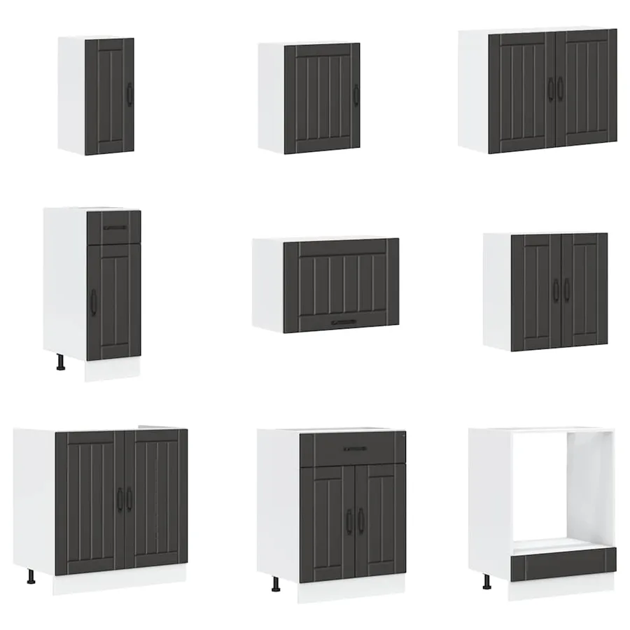 Ensemble d'armoires de cuisine 14 pcs Lucca bois d'ingénierie - 4