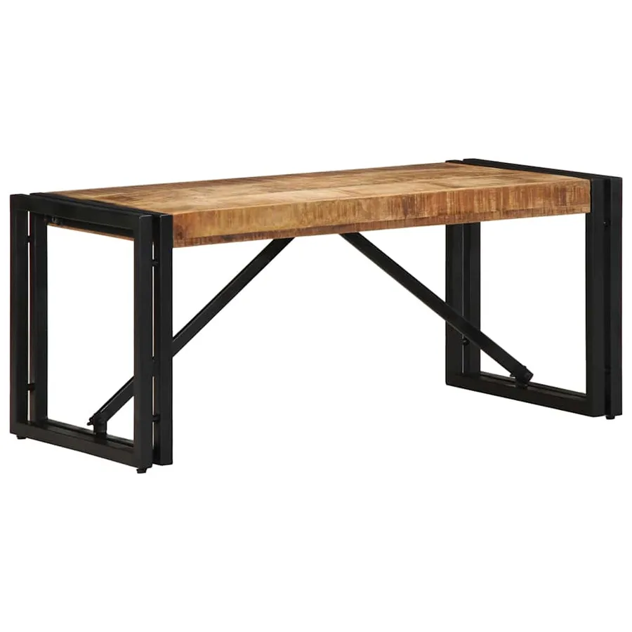 Table basse 80x40x35 cm bois de manguier massif brut - 11