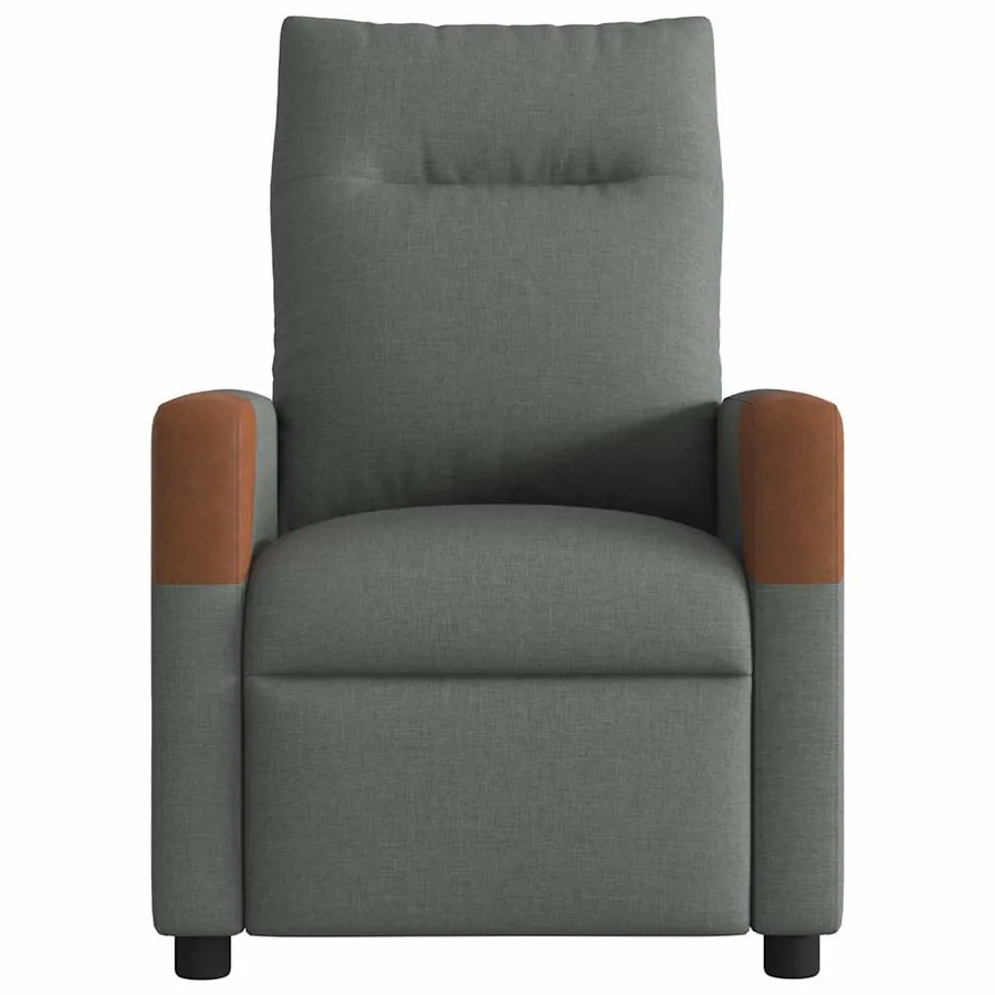 Fauteuil inclinable de massage électrique gris foncé tissu - 5