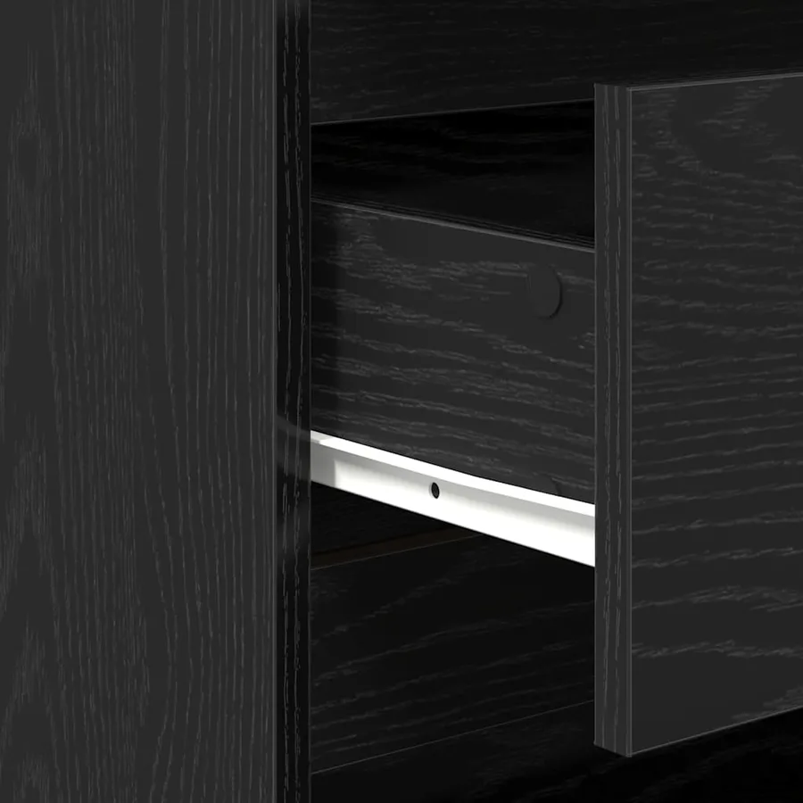 Buffet en chêne noir 70 x 41 x 75 cm bois d'ingénierie - 9