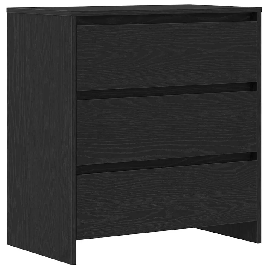 Buffet avec tiroir 2 pcs Noir 70 x 41 x 75 cm Bois d'ingénierie - 5