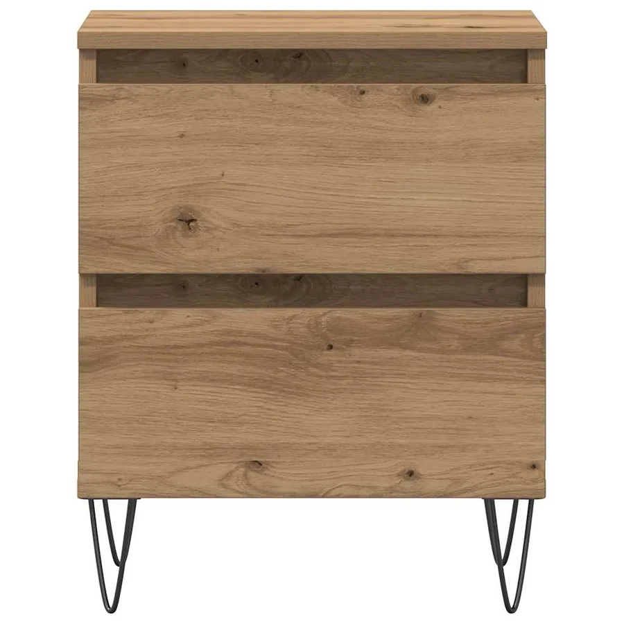 Cabinet de chevet 2 pc chêne artisanal 40 x 35 x 50 cm - 6