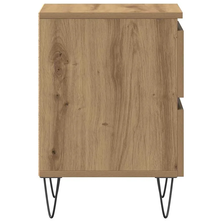 Cabinet de chevet 2 pc chêne artisanal 40 x 35 x 50 cm - 7