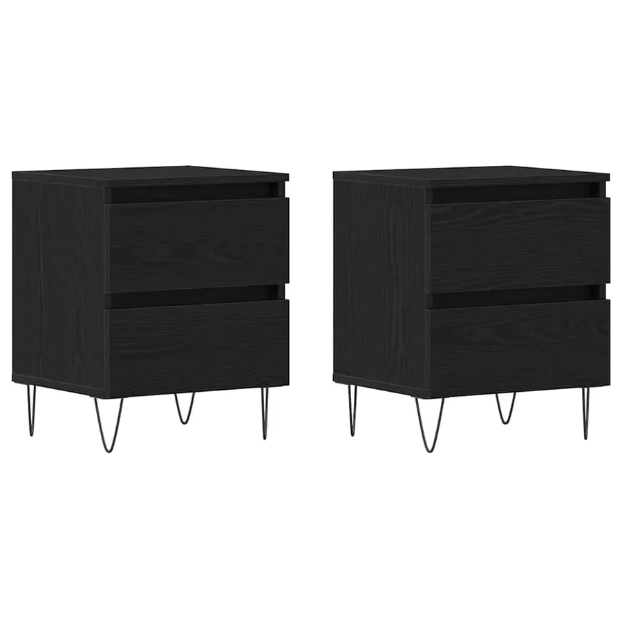 Cabinet de chevet avec tiroir 2 pcs Chêne noir 40 x 35 x 50 cm - 2