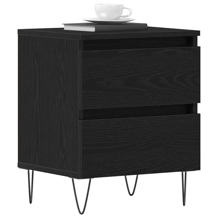 Cabinet de chevet avec tiroir 2 pcs Chêne noir 40 x 35 x 50 cm - 3