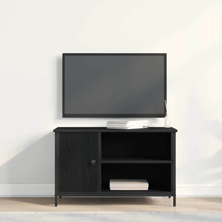 Meuble TV Chêne noir 80 x 40 x 50 cm Bois d'ingénierie - 4
