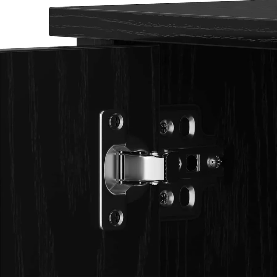 Meuble TV Chêne noir 80 x 40 x 50 cm Bois d'ingénierie - 9
