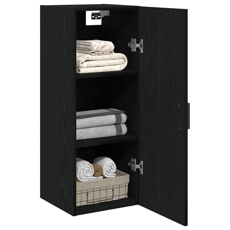 Armoire murale en chêne noir 34,5 x 34 x 90 cm Bois d'ingénierie - 4