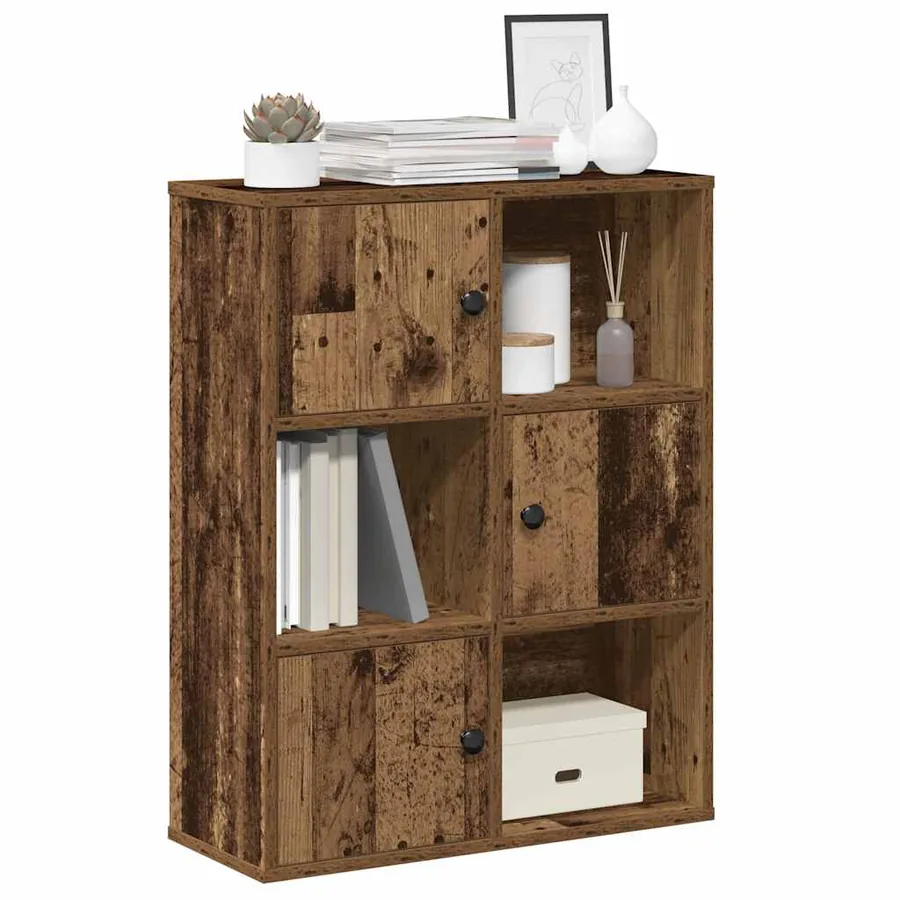 Bibliothèque vieux bois 60x24x76,5 cm bois d'ingénierie