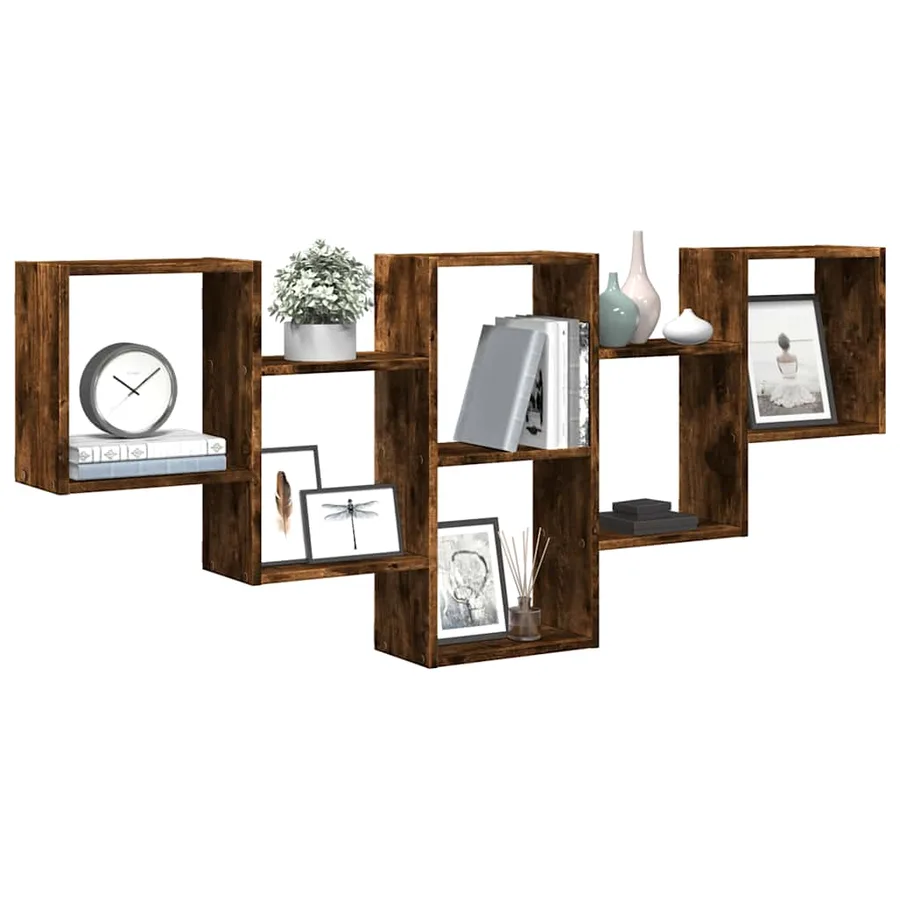Étagère murale chêne fumé 159x18x66 cm bois d'ingénierie - 3