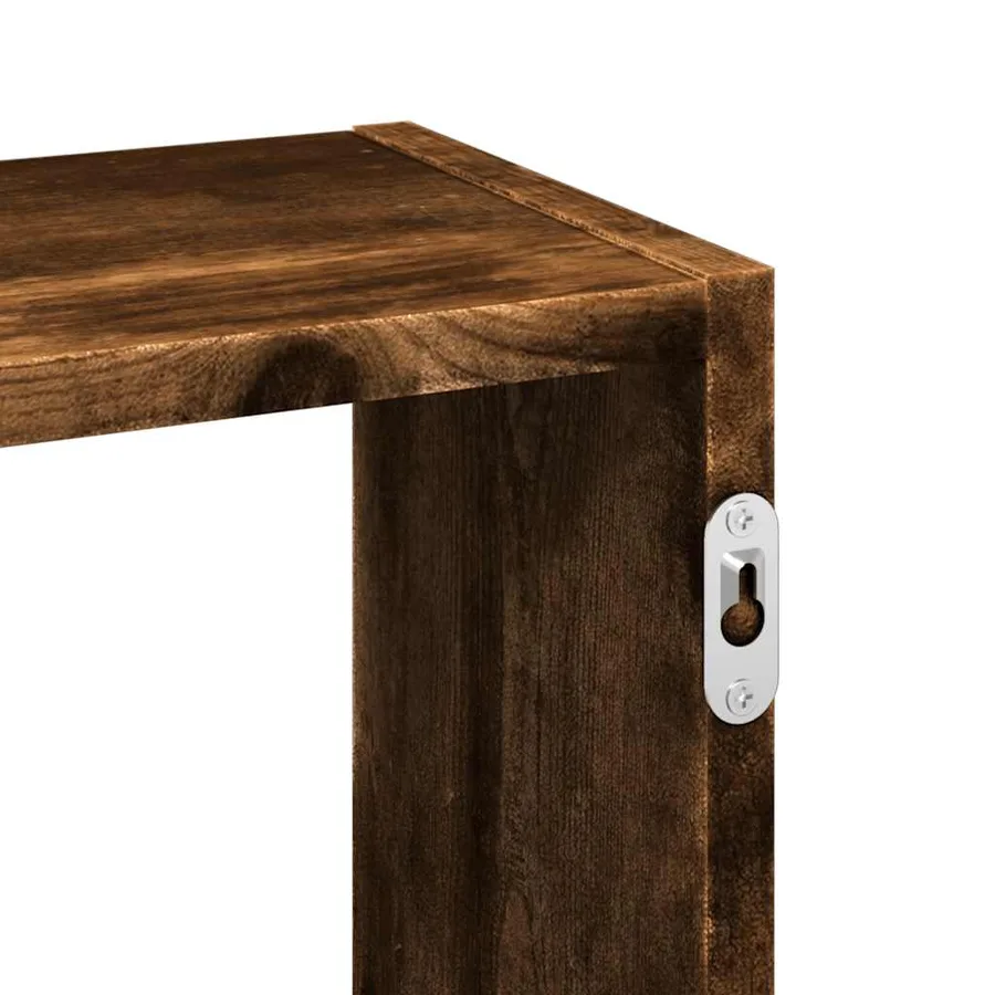 Étagère murale chêne fumé 159x18x66 cm bois d'ingénierie - 8
