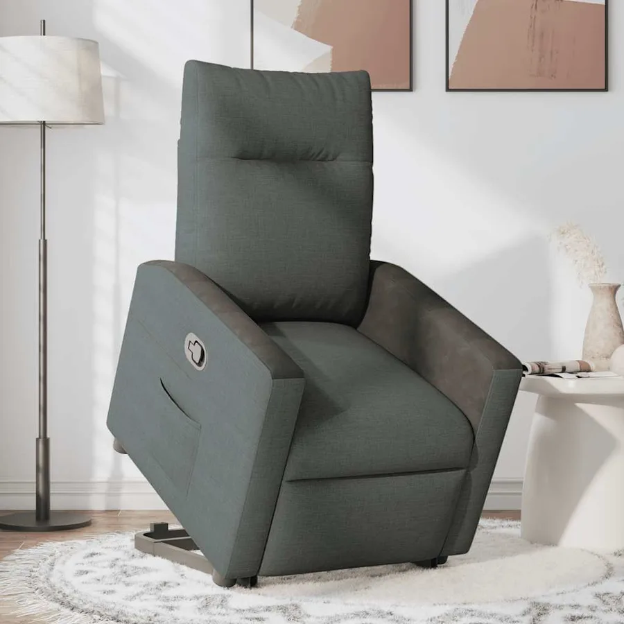 Fauteuil inclinable Gris foncé Tissu - 3