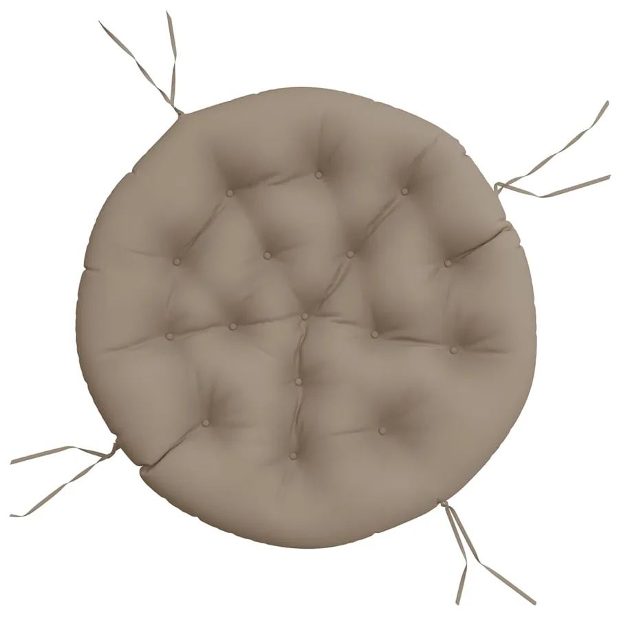 Coussin rond taupe Ø 100 x11 cm tissu oxford - 2
