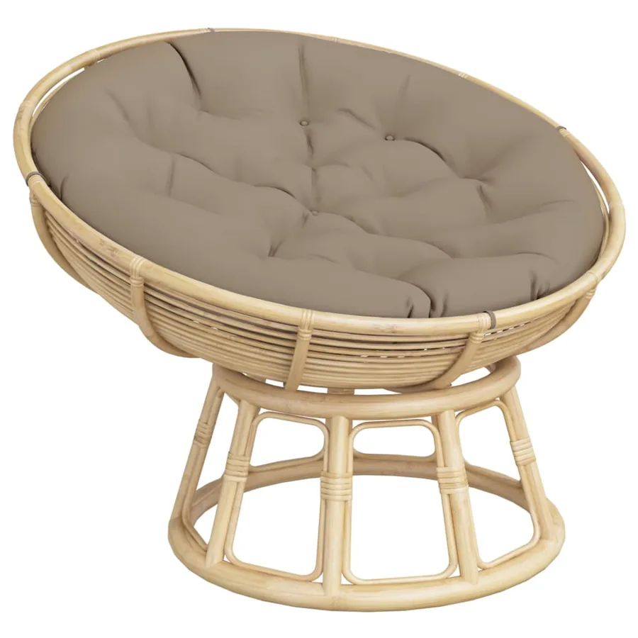 Coussin rond taupe Ø 100 x11 cm tissu oxford - 3