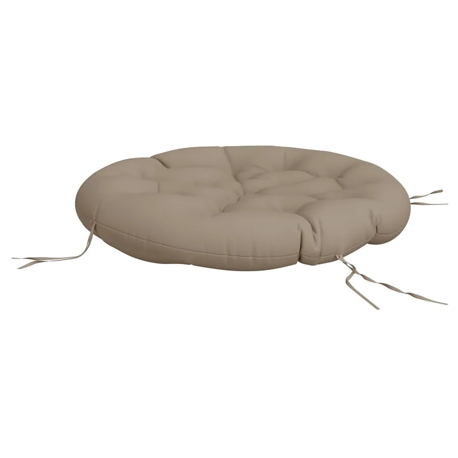Coussin rond taupe Ø 100 x11 cm tissu oxford - 4