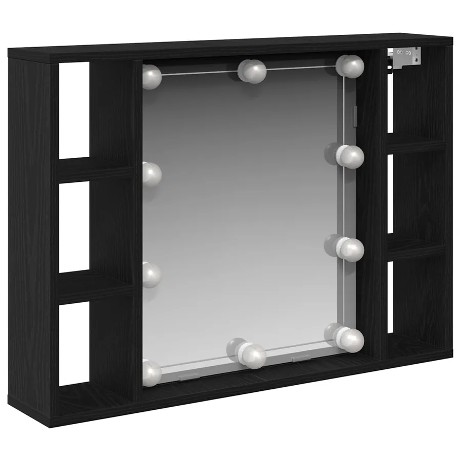 Armoire Miroir Chêne noir 76 x 15 x 55 cm Bois d'ingénierie