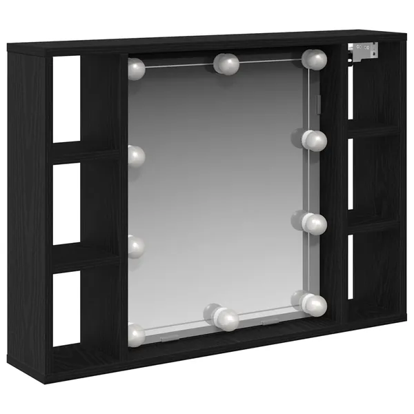 Armoire Miroir Chêne noir 76 x 15 x 55 cm Bois d'ingénierie