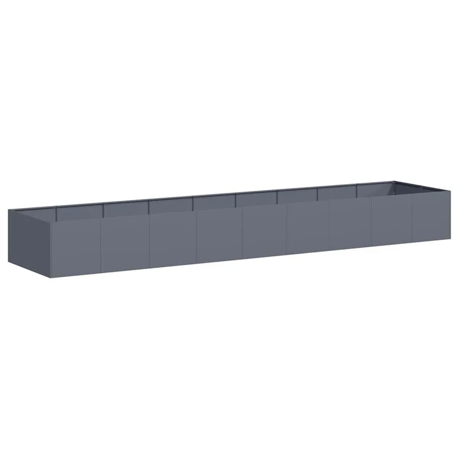 Jardinière anthracite 360x80x40 cm acier - 2