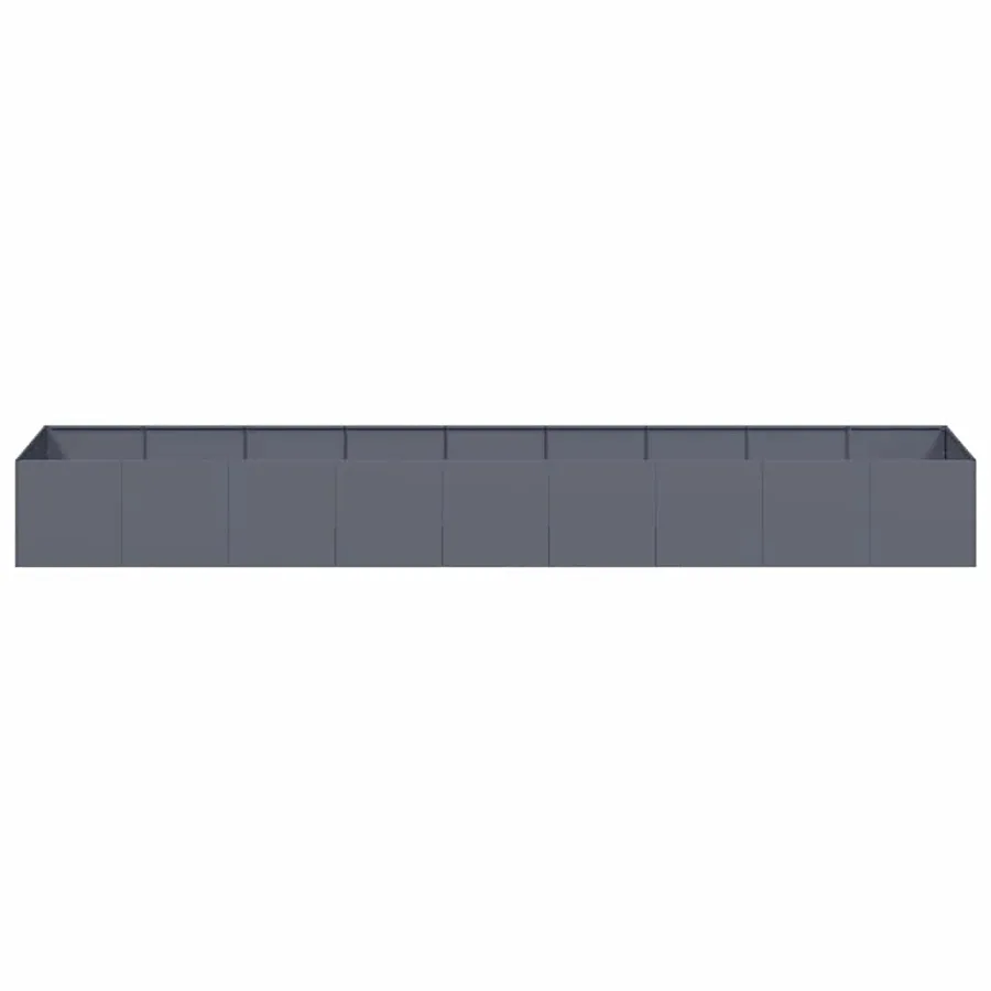 Jardinière anthracite 360x80x40 cm acier - 4