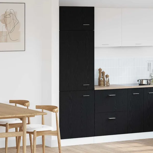Armoire suspendue avec étagère Lyon Chêne noir 60 x 31 x 207 cm