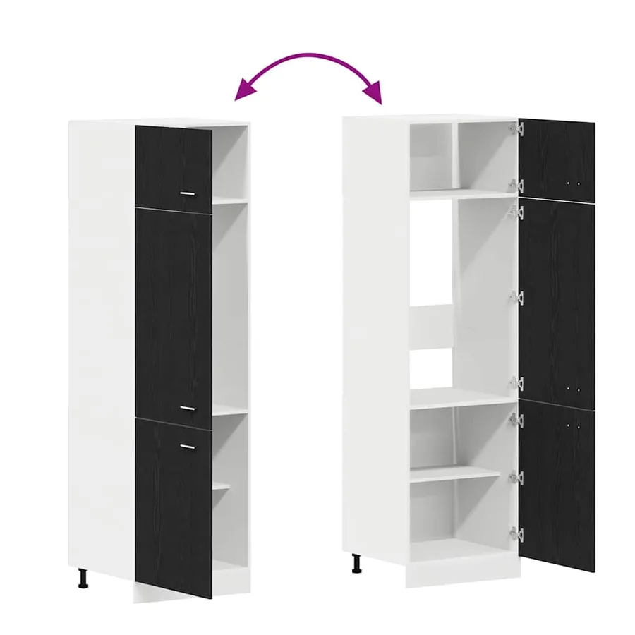 Armoire suspendue avec étagère Lyon Chêne noir 60 x 31 x 207 cm - 12