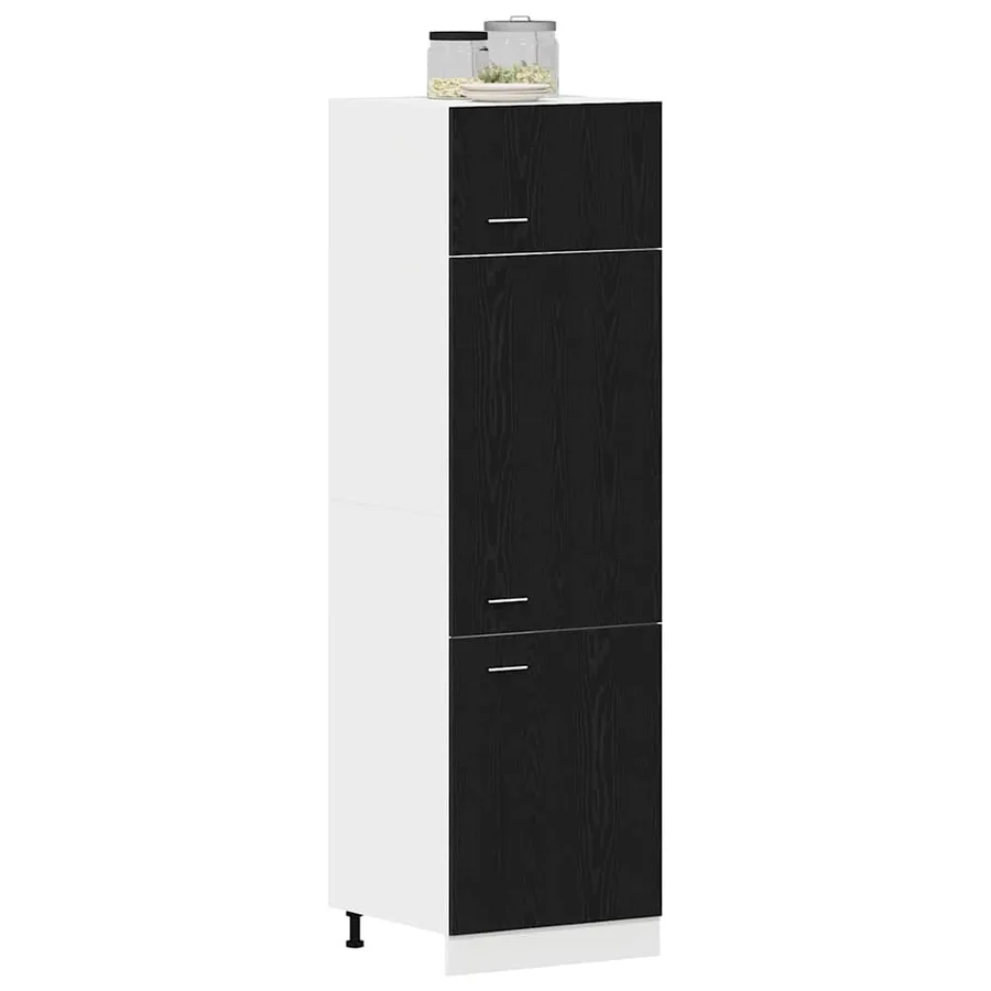 Armoire suspendue avec étagère Lyon Chêne noir 60 x 31 x 207 cm - 3