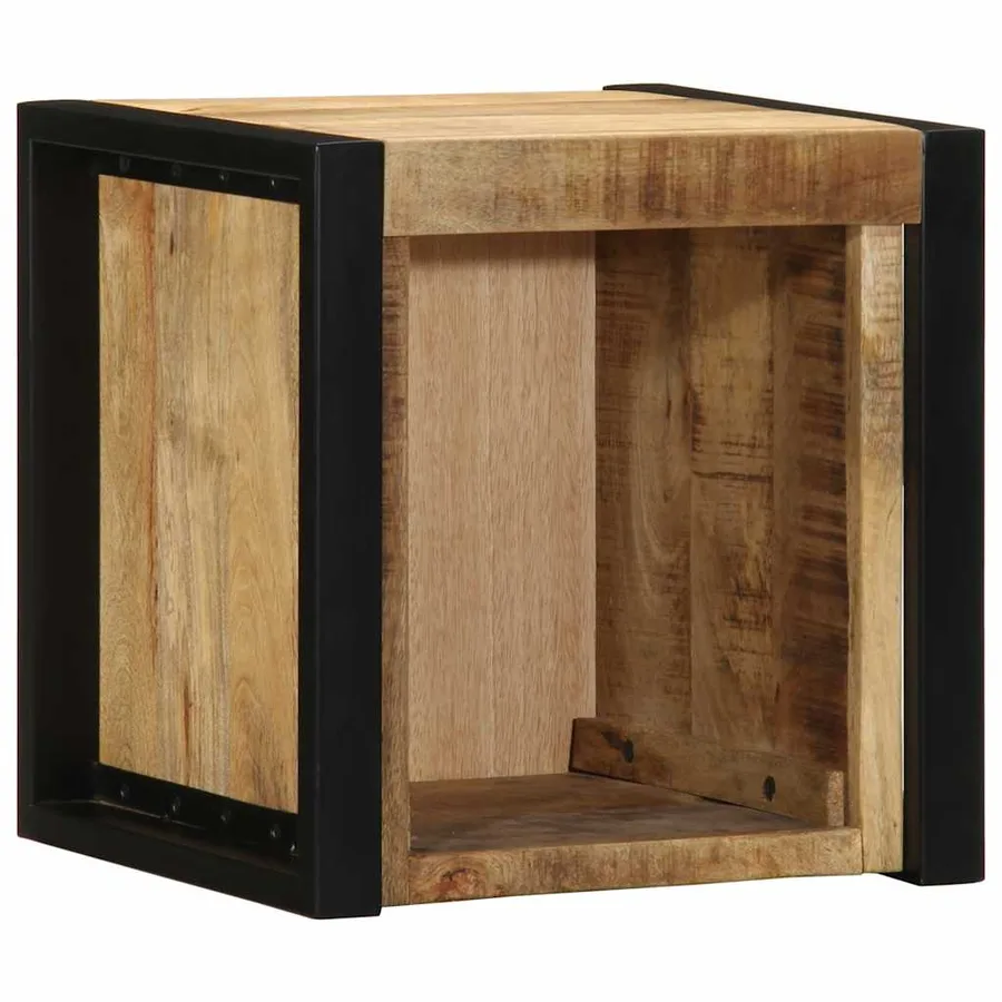 Tables de chevet 2 pcs 40x35x40 cm bois de manguier massif brut - 4