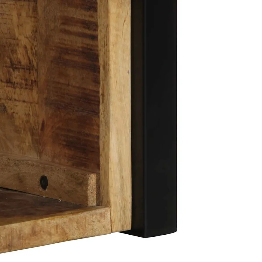 Tables de chevet 2 pcs 40x35x40 cm bois de manguier massif brut - 9